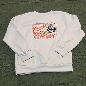 Coors "The Original Cowboy" Graphic Crewneck Sweatshirt White Size S